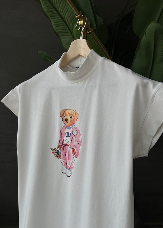 Takım Elbiseli Teddy Tişört BEYAZ