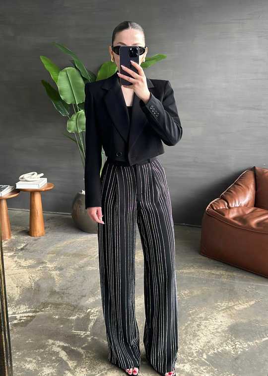 Taşlı Premium Pantolon SİYAH