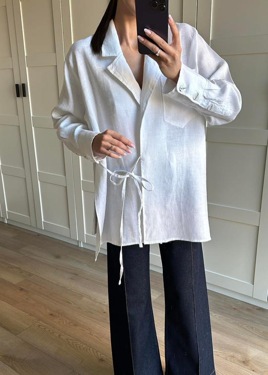 Tek Cepli Orfeo Kimono BEYAZ