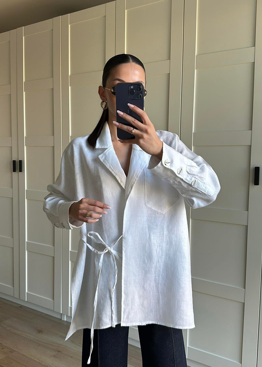 Tek Cepli Orfeo Kimono BEYAZ