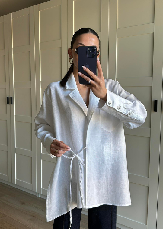 Tek Cepli Orfeo Kimono BEYAZ