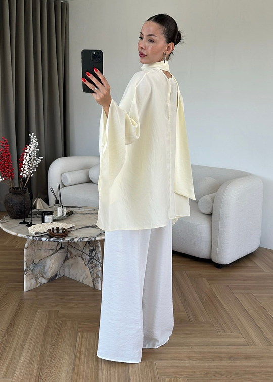 Tensel Fularlı Bluz SARI
