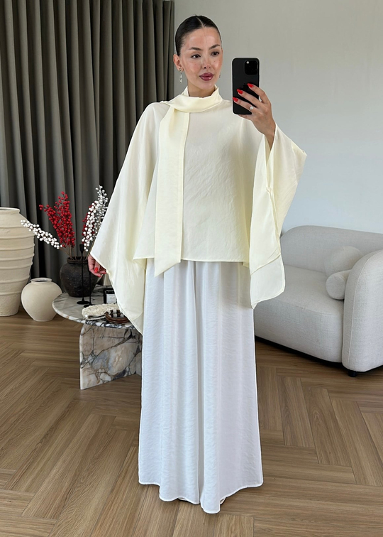 Tensel Fularlı Bluz SARI