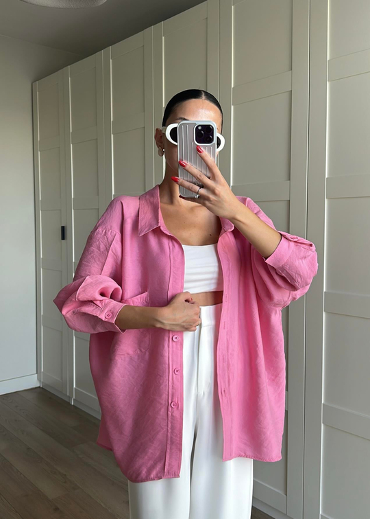 Tensel Rahat Gömlek PEMBE