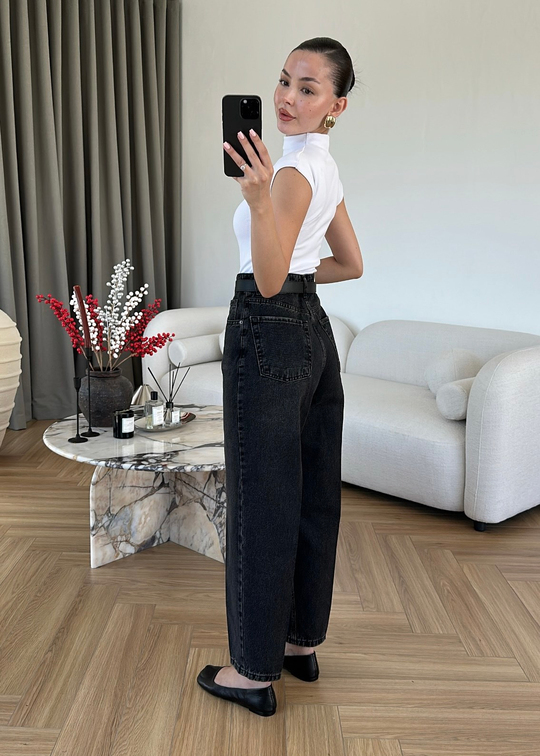 Terra Kemerli Balon Mom Jean ANTRASİT