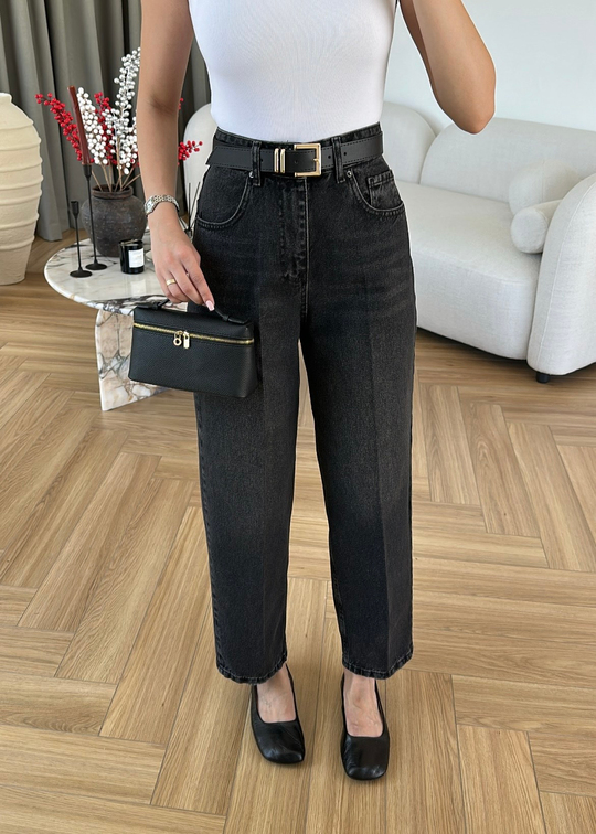 Terra Kemerli Balon Mom Jean ANTRASİT