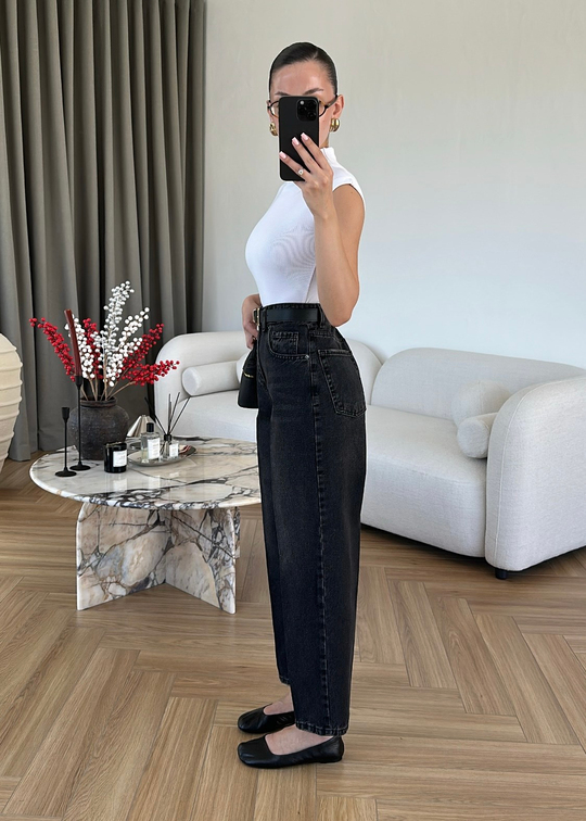 Terra Kemerli Balon Mom Jean ANTRASİT