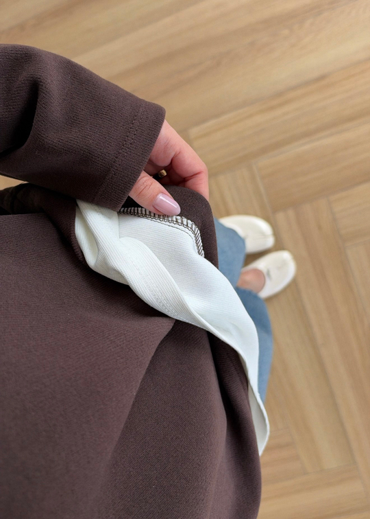 Tişört Detaylı Sweat ACI KAHVE