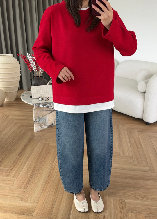 Tişört Detaylı Sweat KIRMIZI