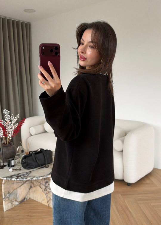 Tişört Detaylı Sweat SİYAH
