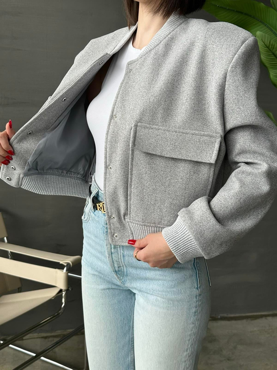 Torba Cepli Kaşe Ceket GRİ