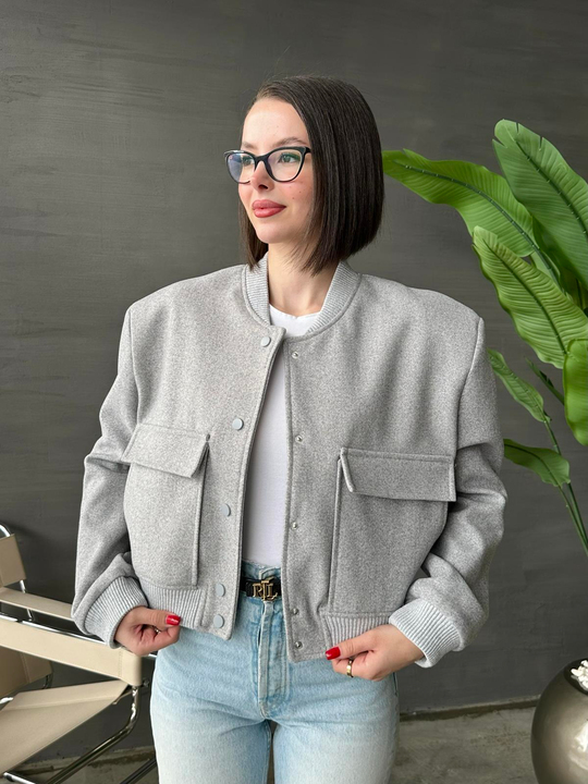 Torba Cepli Kaşe Ceket GRİ