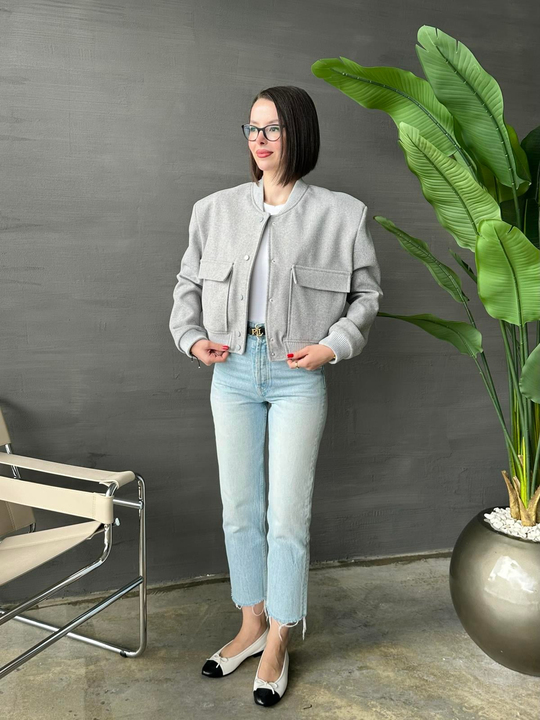 Torba Cepli Kaşe Ceket GRİ