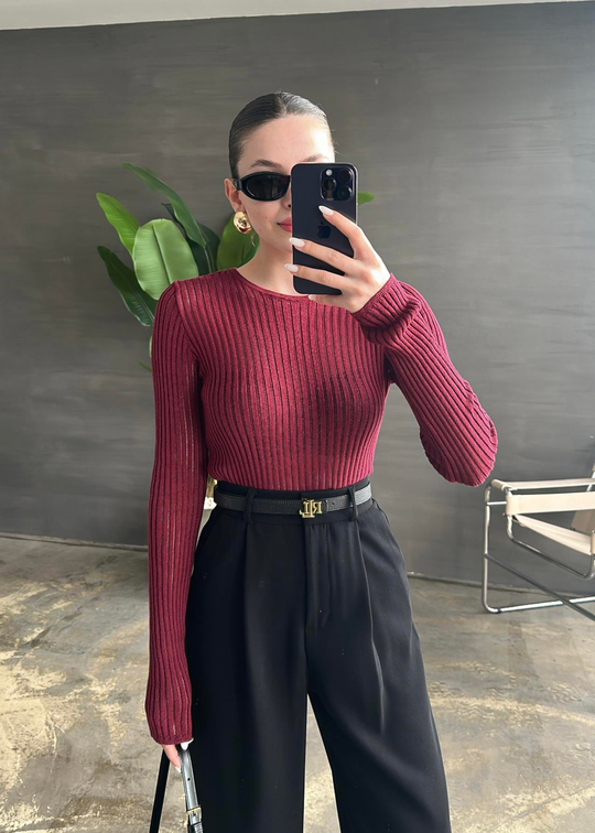 Transparan Bluz BORDO