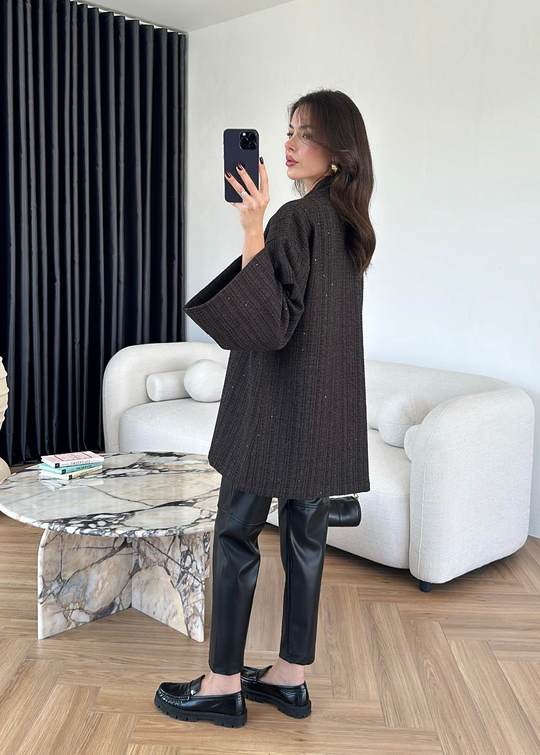 Tüvit Pullu Kimono KAHVE