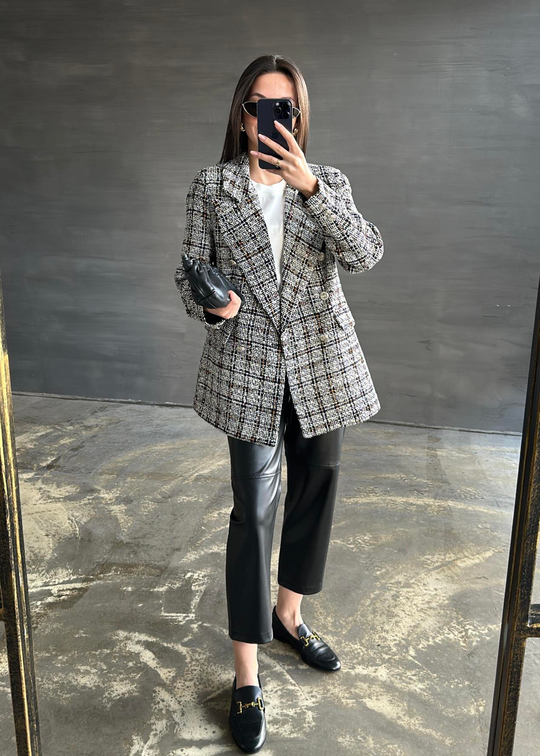 Tüvit Sim Geçişli Blazer EKRU