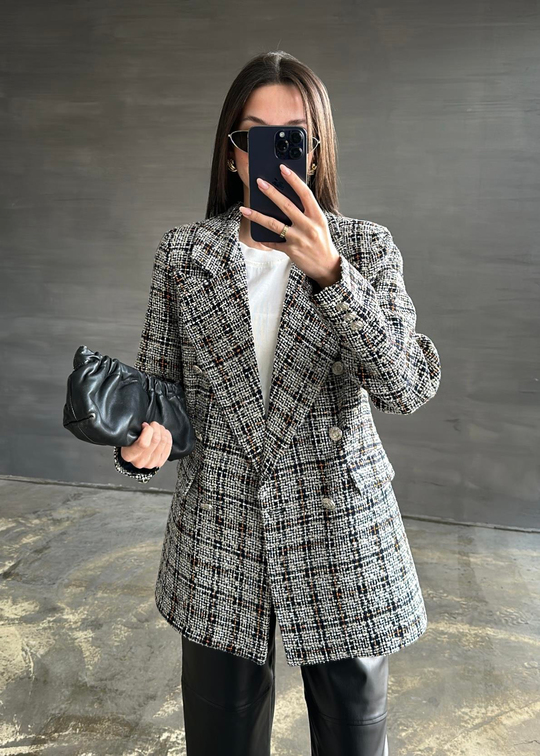 Tüvit Sim Geçişli Blazer EKRU