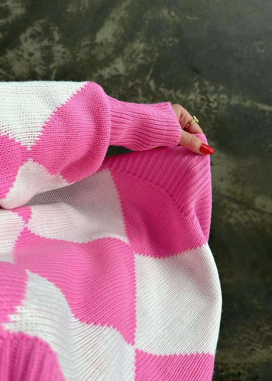 V Yaka Baklava Kazak PEMBE