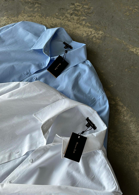 Vatkalı Basic Poplin Gömlek BEBE MAVİ