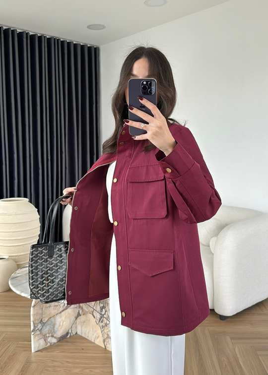 Vatkalı Parka Ceket BORDO