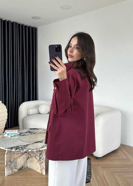 Vatkalı Parka Ceket BORDO