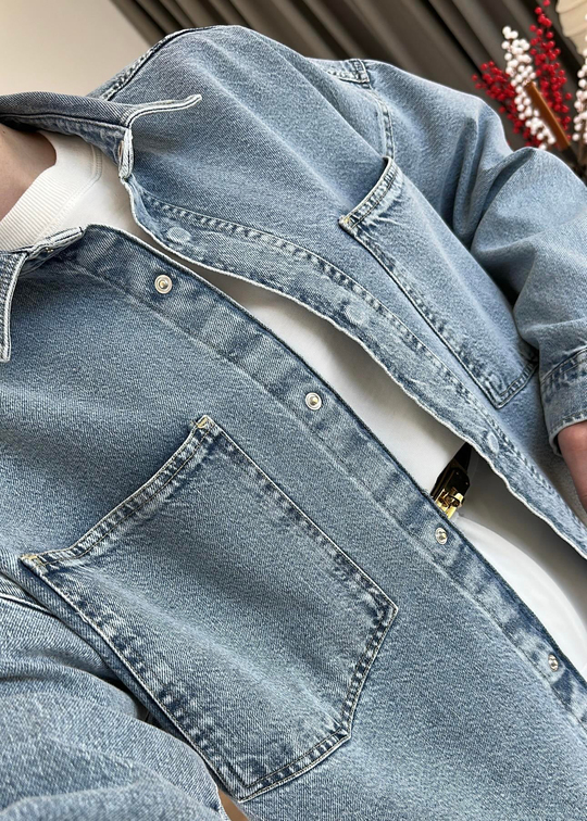 Violet Muadil Denim Gömlek AÇIK MAVİ