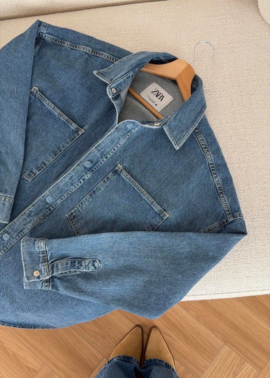 Violet Muadil Denim Gömlek MAVİ