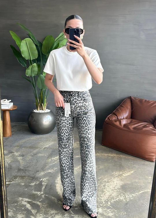 Wide Leg Leopar Jean RENKLİ