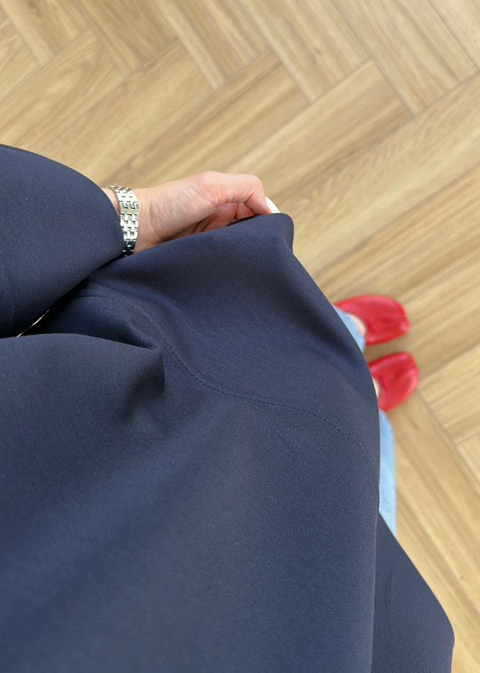 Yanı Yırtmaçlı Uzun Kollu Sweat LACİVERT
