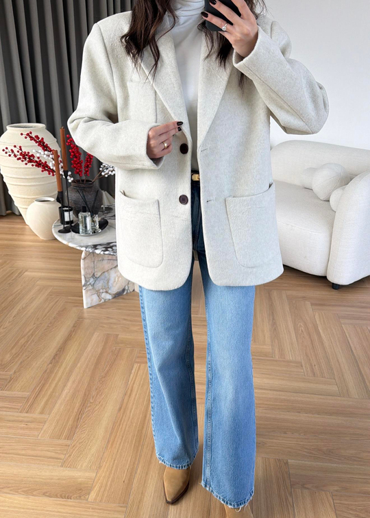 Yün Dokulu Blazer EKRU