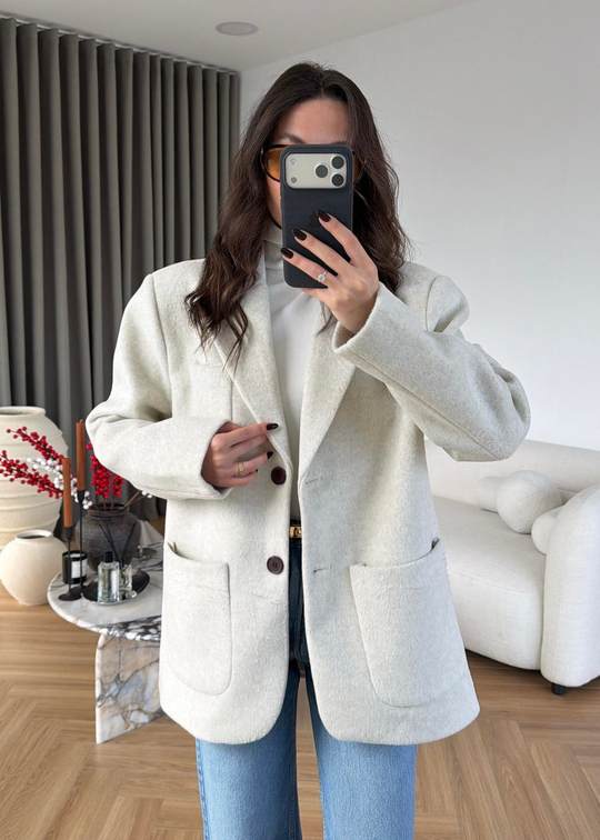 Yün Dokulu Blazer EKRU