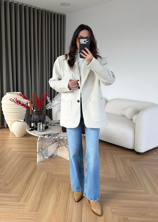 Yün Dokulu Blazer EKRU