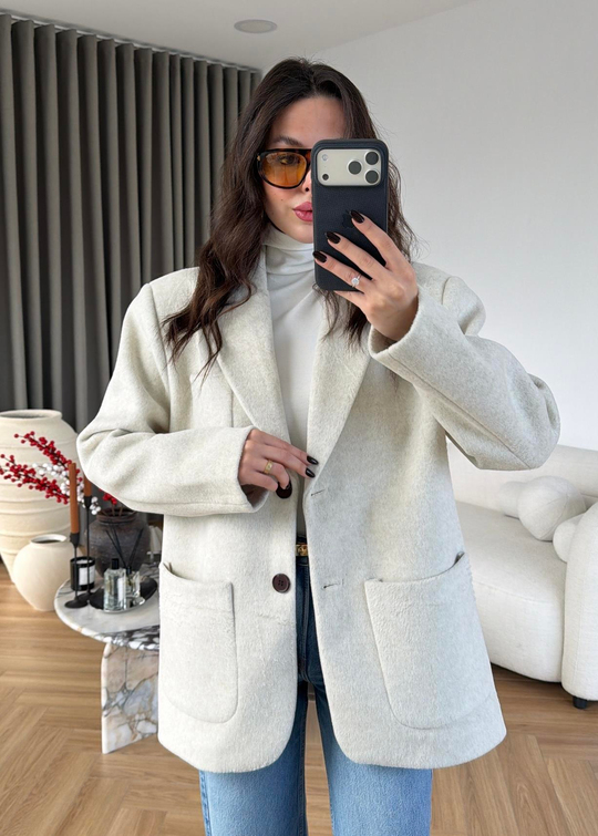 Yün Dokulu Blazer EKRU