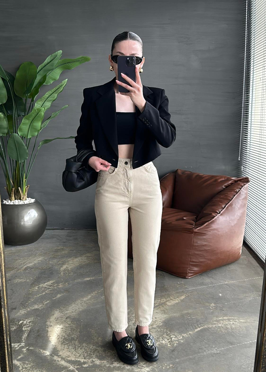 ZR Mom Fit Jean BEJ