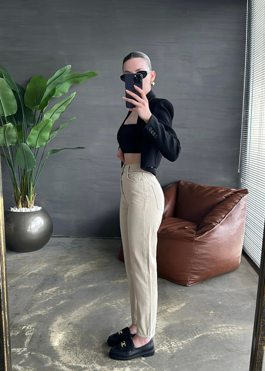 ZR Mom Fit Jean BEJ