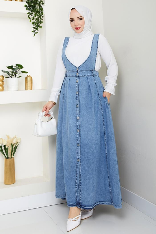 Ayzel Düğmeli Kot Jile 1533 - Koyu Mavi