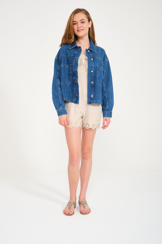 Mavi Oversize Cepli Kot Ceket