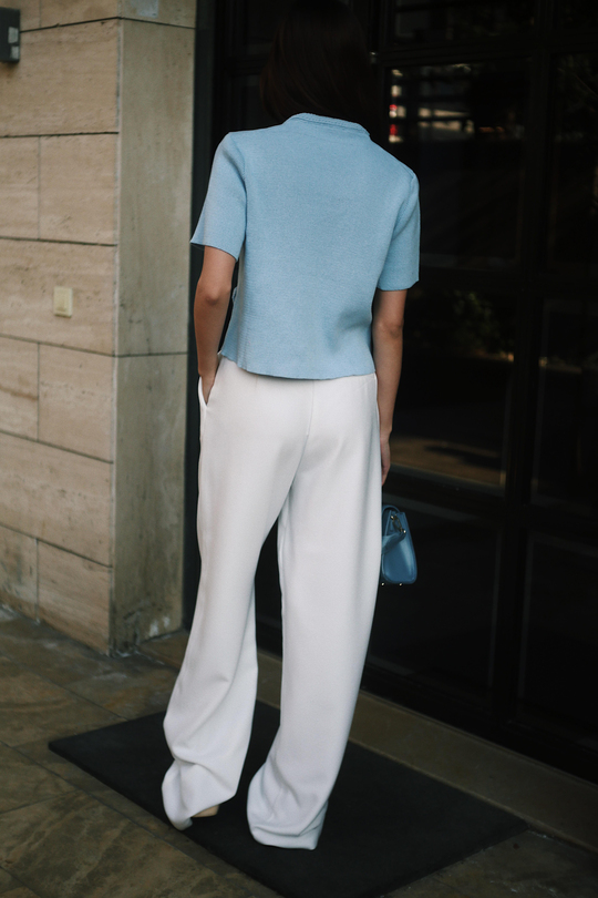 Palazzo Pamuk Kadın Beyaz Kumaş Pantolon