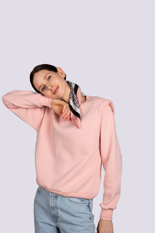 Vatkalı sweatshirt - pembe