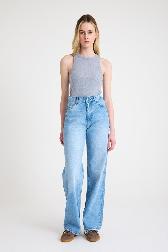 Wide leg Bol Paça Kadın Açık Mavi Denim Jean Kot Pantolon