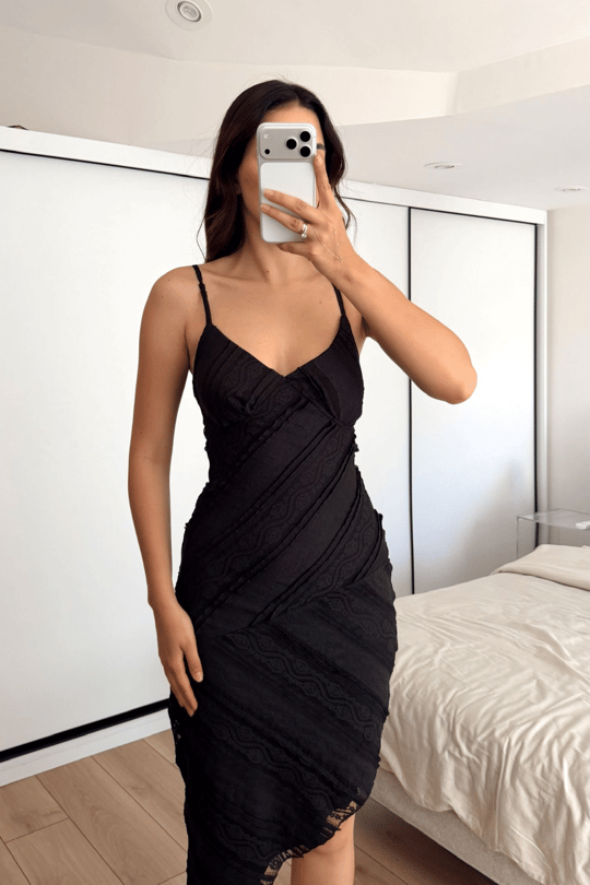 Begüm İp Askılı Midi Elbise 3082