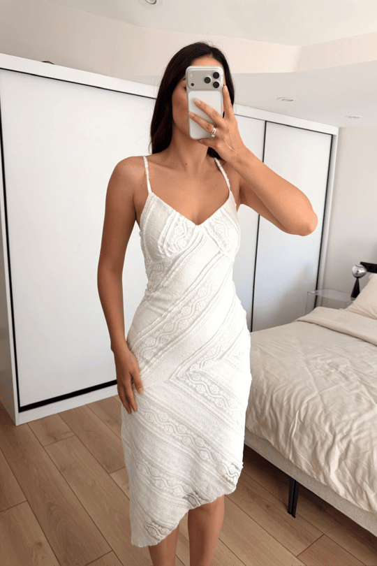 Begüm İp Askılı Midi Elbise 3082