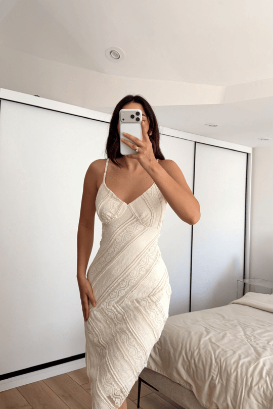Begüm İp Askılı Midi Elbise 3082