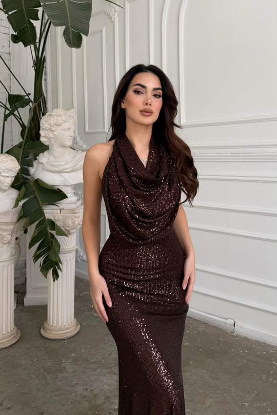 Berrak Payet İşleme Degaje Yaka Abiye 1089