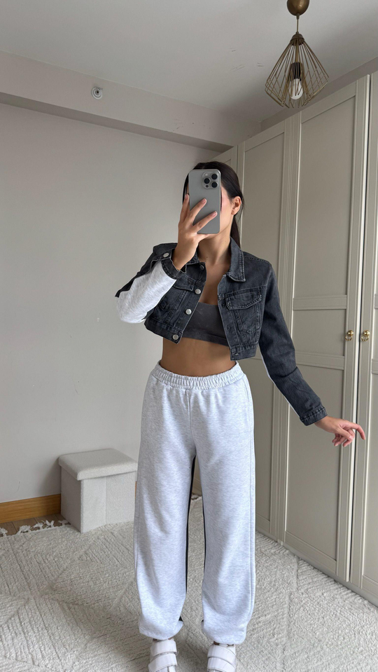 Daisy Jean Ceket Detay Takım 2650 GRİ