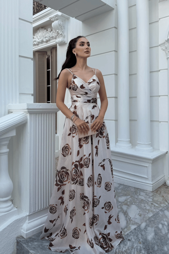 Feza Desenli Askı Detay Abiye 1093