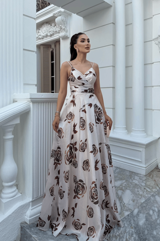 Feza Desenli Askı Detay Abiye 1093