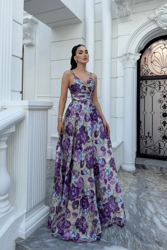 Feza Desenli Askı Detay Abiye 1093