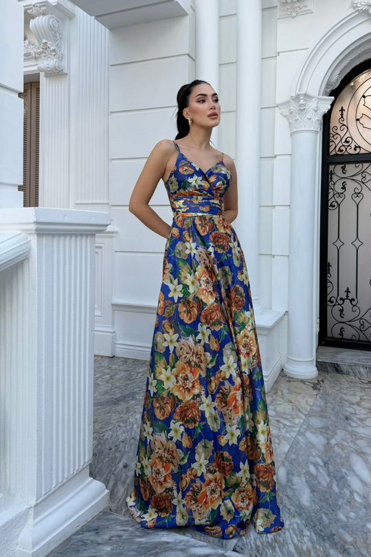 Feza Desenli Askı Detay Abiye 1093