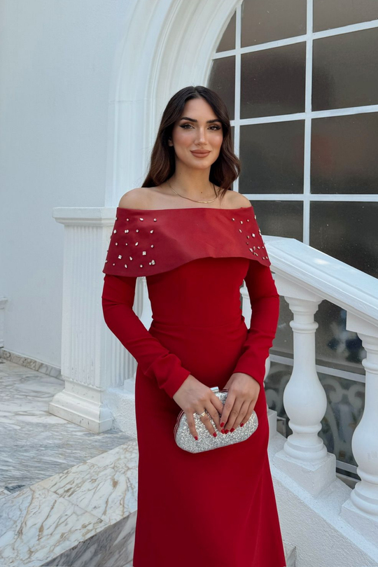 Göğüs Taş İşleme Madonna Yaka Abiye 1149